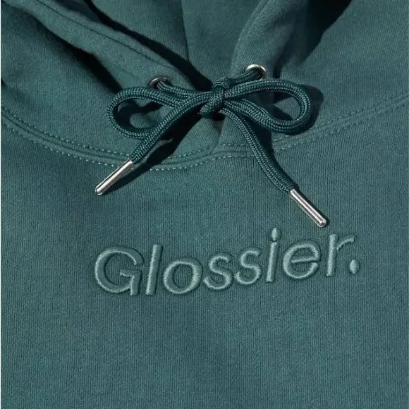 Glossier Limited Edition Sage Dark Green Logo Hoodie - Picture 2 of 11